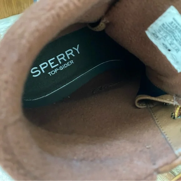 SPERRY Men's Brown and Green Duck Boots - Picture 8 of 16
